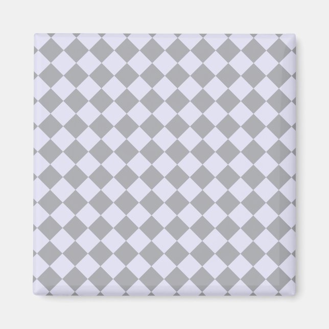 Diamond pattern in gray and lavender magnet (Front)