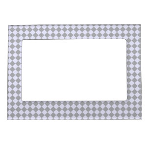 Diamond pattern in gray and lavender magnetic frame