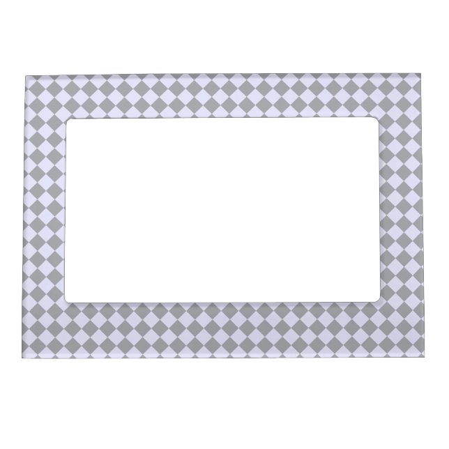Diamond pattern in gray and lavender magnetic frame (Front)