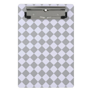 Diamond pattern in gray and lavender mini clipboard