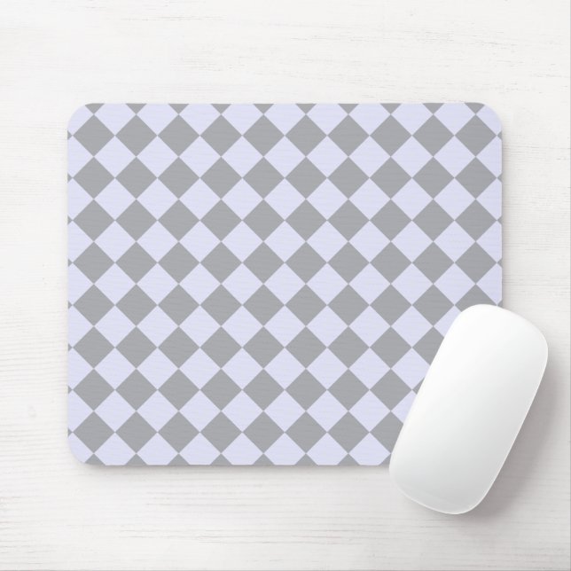 Diamond pattern in gray and lavender mouse pad (With Mouse)