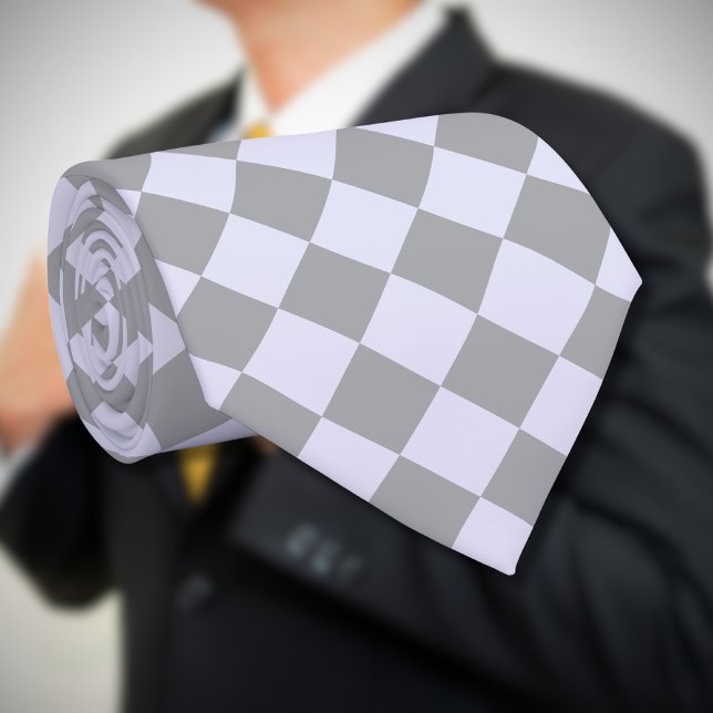 Diamond pattern in gray and lavender neck tie (Creator Uploaded)