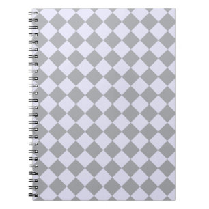 Diamond pattern in gray and lavender notebook