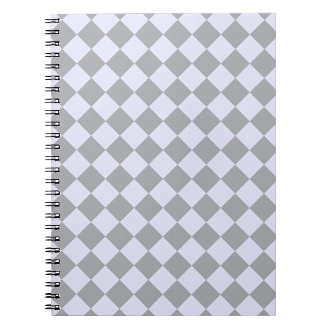 Diamond pattern in gray and lavender notebook (Front)