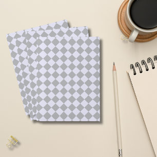 Diamond pattern in gray and lavender pocket folder