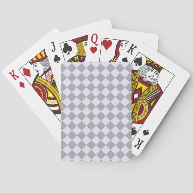 Diamond pattern in gray and lavender poker cards (Back)