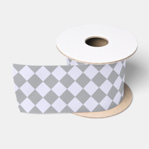 Diamond pattern in gray and lavender satin ribbon