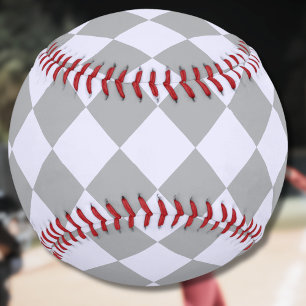 Diamond pattern in gray and lavender softball