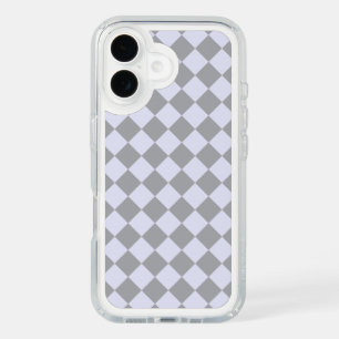 Diamond pattern in gray and lavender iPhone 16 case