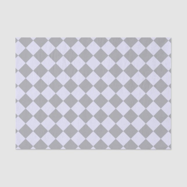 Diamond pattern in gray and lavender tissue paper (Front)