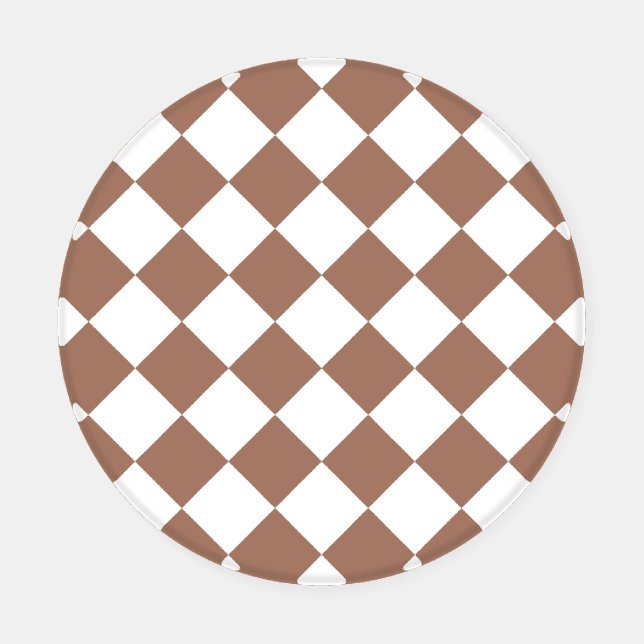Diamond Pattern in White and Mocha Mousse Coaster Set (Single)