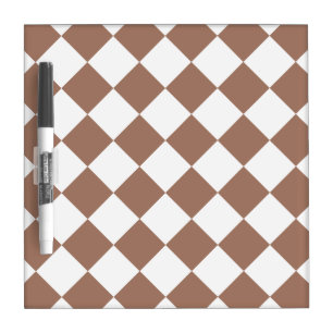 Diamond Pattern in White and Mocha Mousse Dry Erase Board