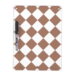 Diamond Pattern in White and Mocha Mousse Dry Erase Board
