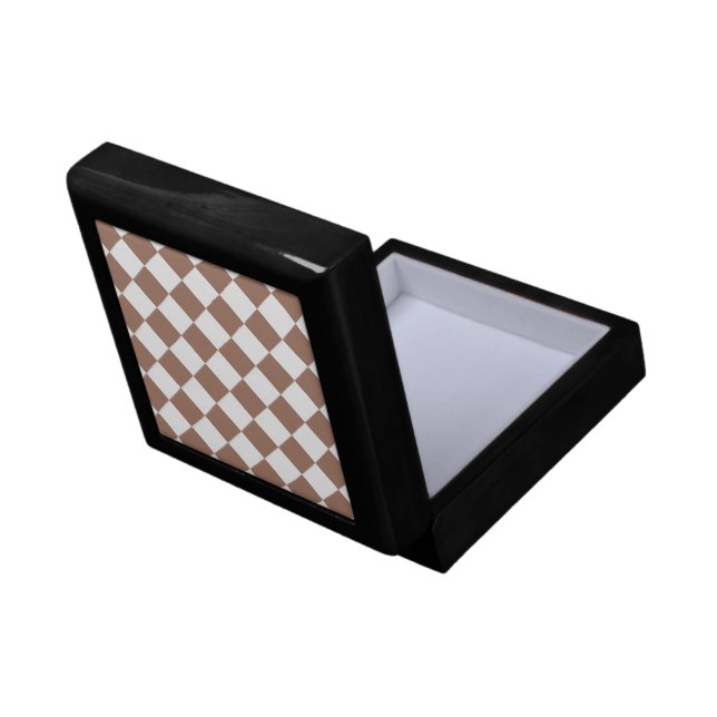 Diamond Pattern in White and Mocha Mousse Gift Box (Back Open)