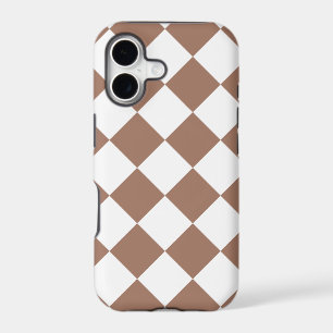 Diamond Pattern in White and Mocha Mousse iPhone 17 Case