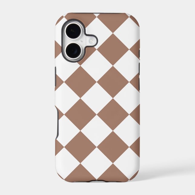 Diamond Pattern in White and Mocha Mousse Iphone Case (Back)