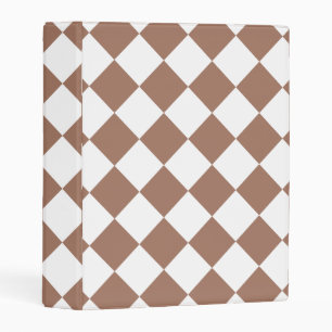 Diamond Pattern in White and Mocha Mousse Mini Binder