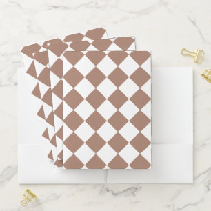 Diamond Pattern in White and Mocha Mousse Pocket Folder