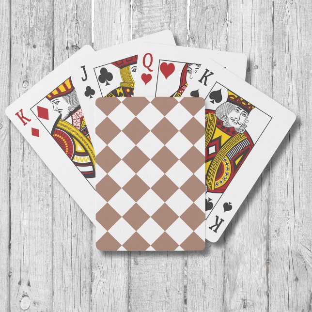 Diamond Pattern in White and Mocha Mousse Poker Cards (Creator Uploaded)