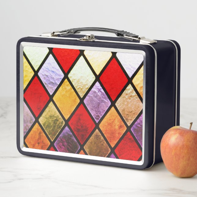Diamond Pattern Metal Lunch Box (In Situ)