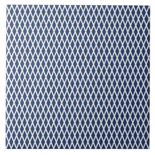 Diamond pattern, modern, simple, navy blue, white ceramic tile