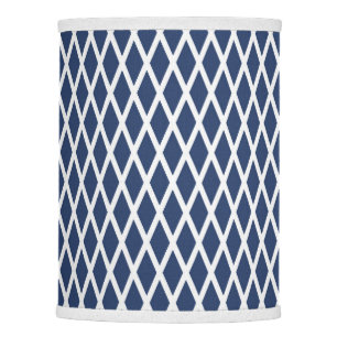 Diamond pattern, modern, simple, navy blue, white lamp shade