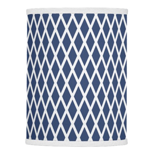 Diamond pattern modern simple navy blue white lamp shade