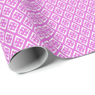 Diamond pattern - orchid and white wrapping paper
