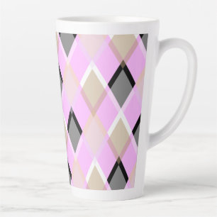Diamond pattern party outdoor lilac latte mug