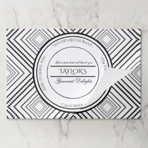 Diamond pattern personalized restaurant paper pad
