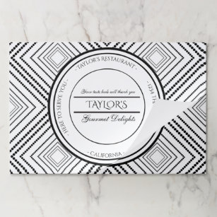 Diamond pattern personalized restaurant paper pad