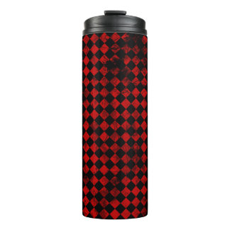 Diamond Pattern Red & Black Vintage Thermal Tumbler