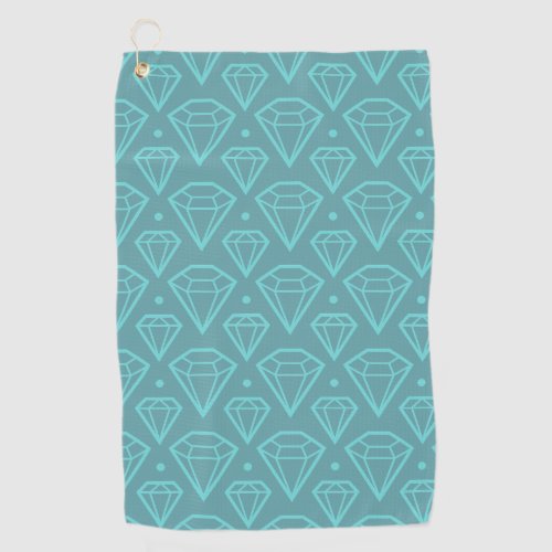 Diamond Pattern  Teal Golf Towel