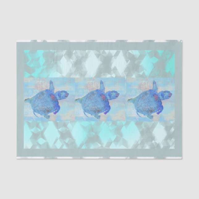 Diamond Pattern with turtles Tissue Paper (Front)