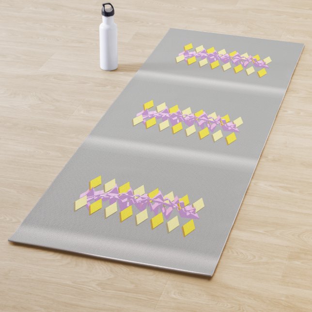 Diamond patterns with purple art graphics yoga mat (In Situ)