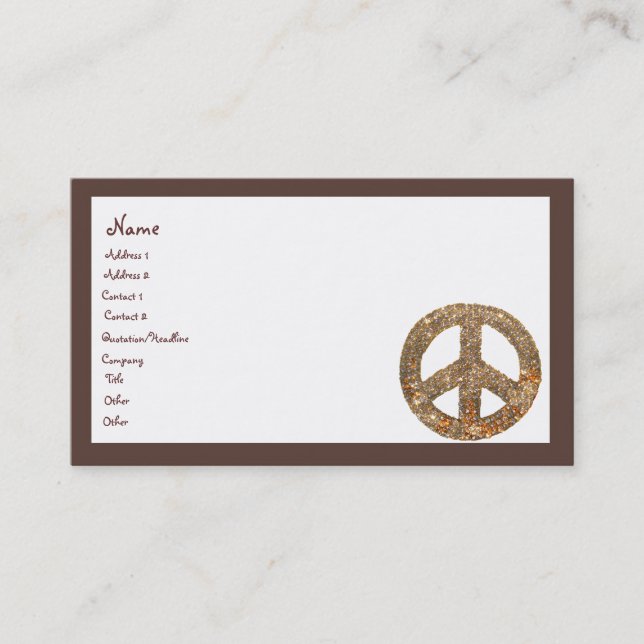 Diamond Peace Sign Business Card (Front)