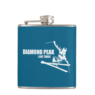 Diamond Peak Lake Tahoe Skier Flask