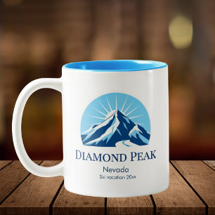 Diamond Peak Nevada Lake Tahoe ski resort souvenir Two-Tone Coffee Mug