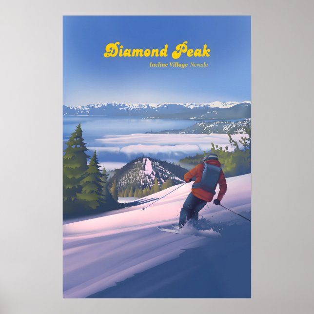 Diamond Peak Ski Resort Travel Poster (Front)