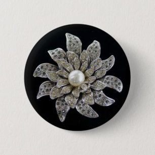 Diamond & Pearl Brooch Button