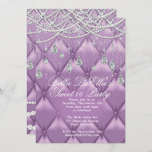 Diamond, Pearls and Bling Party Invitations