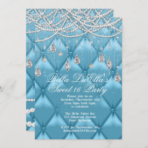 Diamond, Pearls and Bling Party Invitations