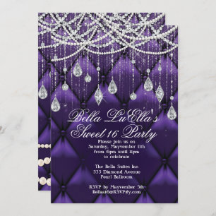 Diamond, Pearls and Bling Party Invitations