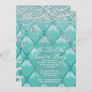 Diamond, Pearls and Bling Party Invitations