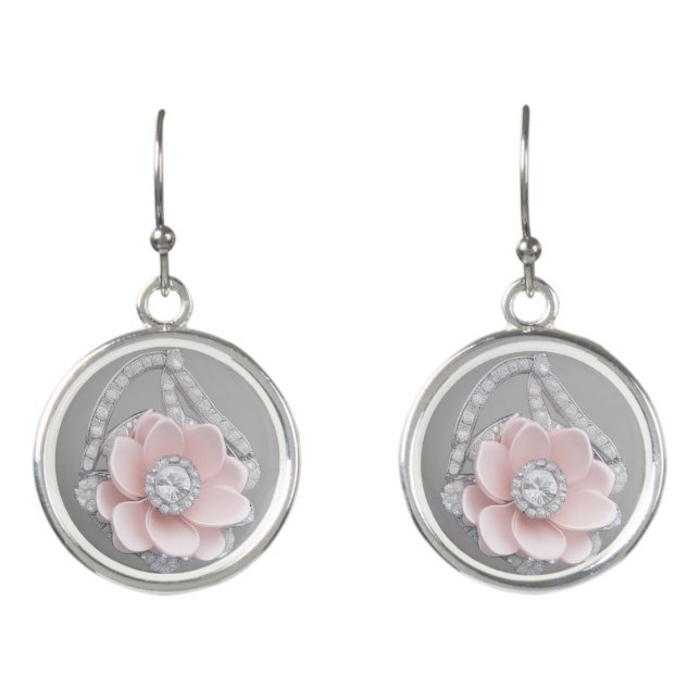 DIAMOND & PEONY EARRINGS (Front)