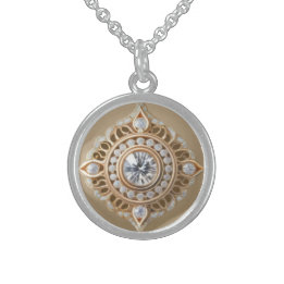 DIAMOND & PEONY STERLING SILVER NECKLACE