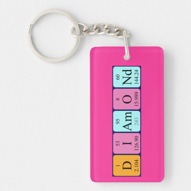 Diamond periodic table name keyring (Front)
