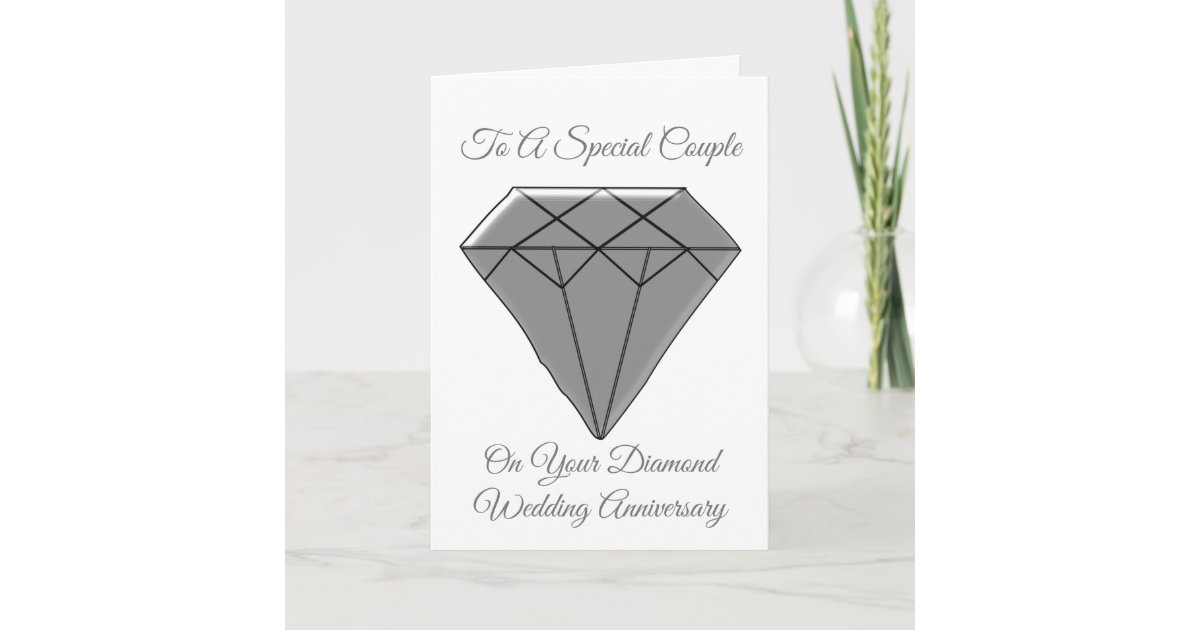 Diamond 60th Anniversary Card Personalised 60 Years Approx 