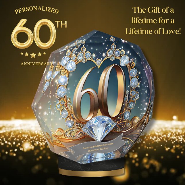 Diamond Personalized 60th Anniversary Gifts Brand (Creator Uploaded)