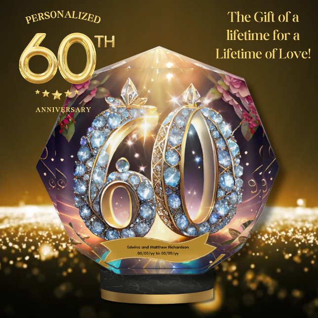 Diamond Personalized 60th Anniversary Gifts Brand (Creator Uploaded)